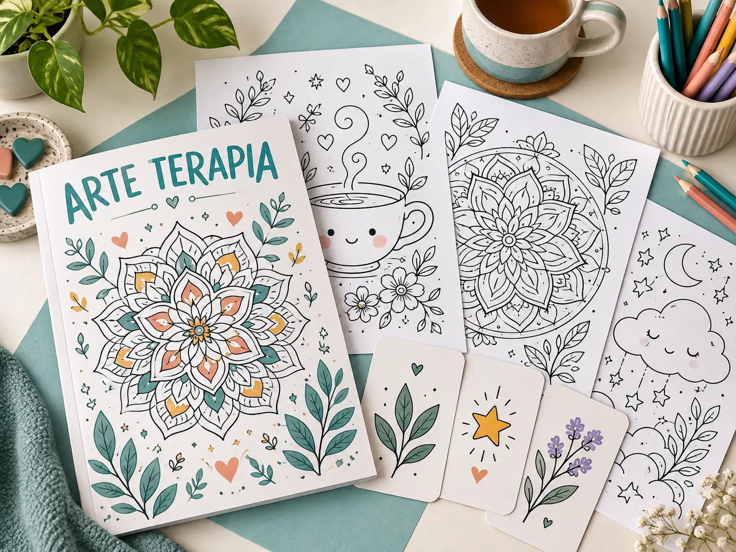 Libros de Colorear Kawaii, Cozy y Mandalas