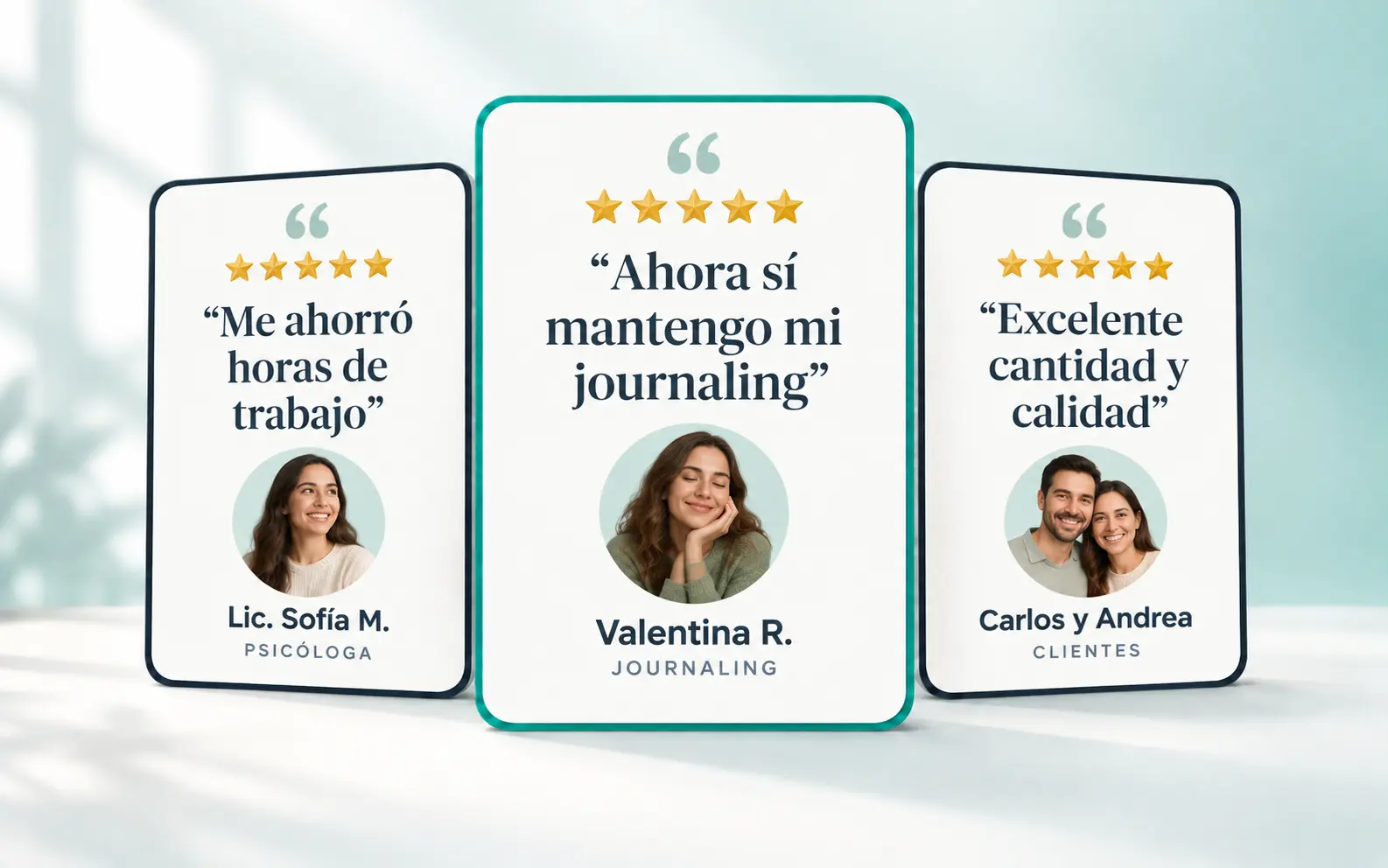 Composición visual de opiniones de psicólogos y usuarios