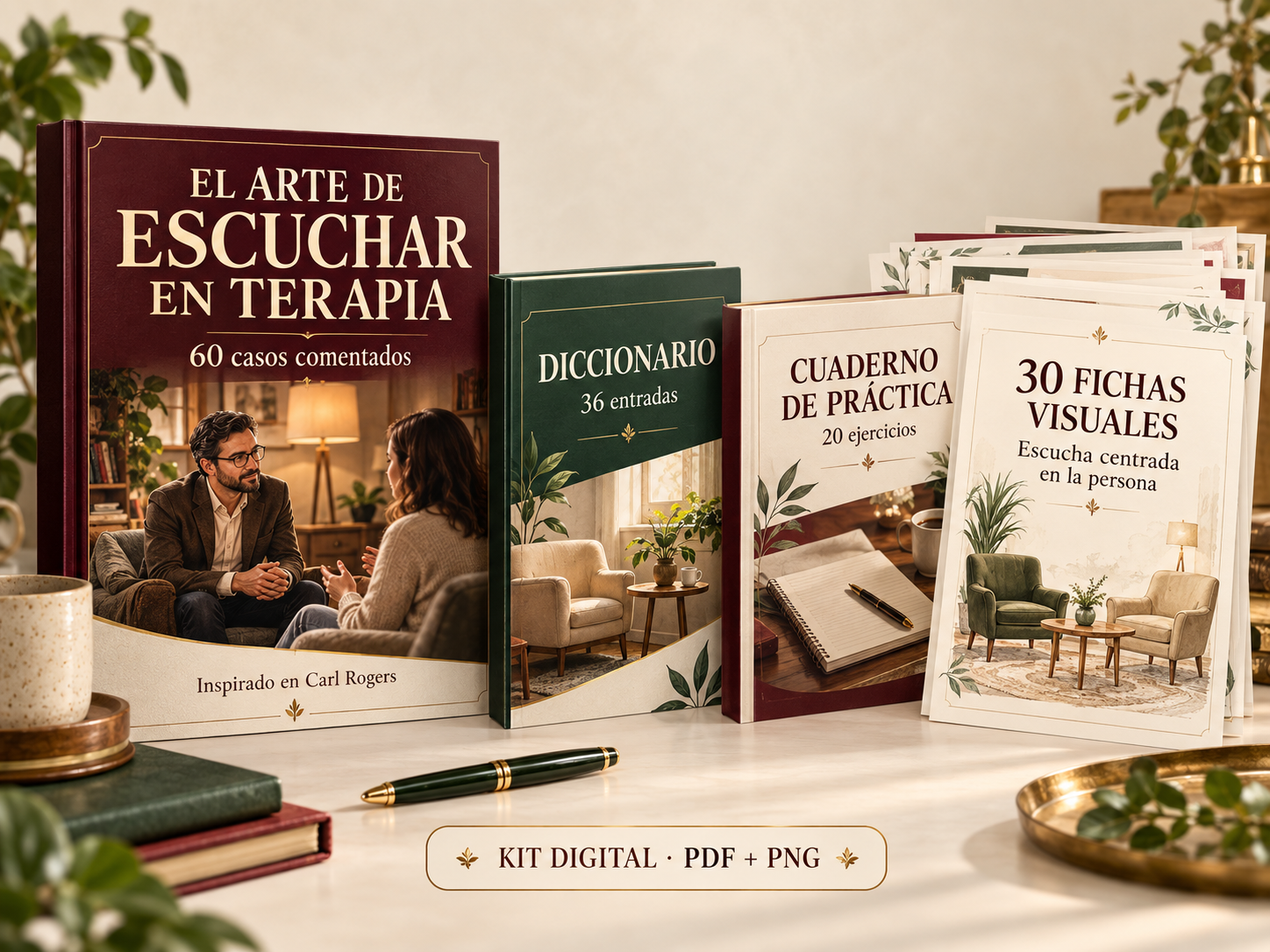 Mockup del kit digital El arte de escuchar en terapia