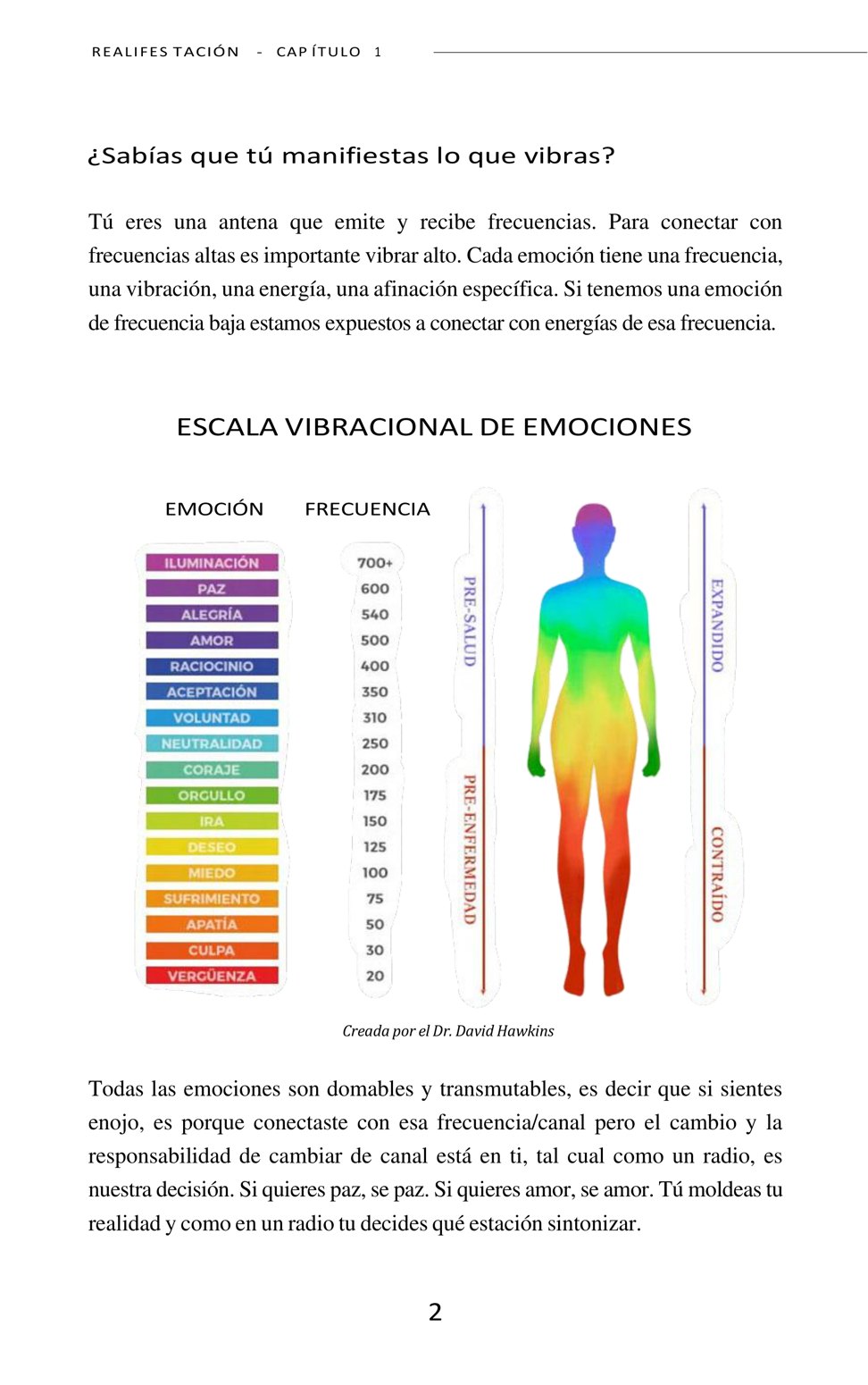 Mapa de vibraciones: ilustración incluida en Realifestación