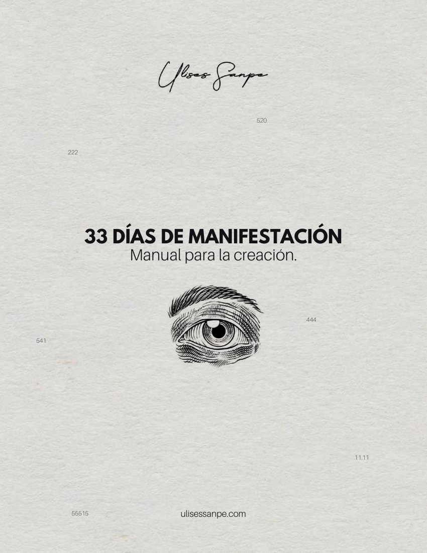 Portada real de 33 Días de Manifestación: Manual para la Creación